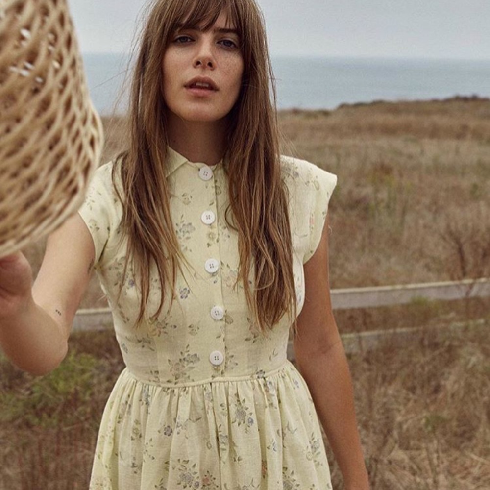 Christy Dawn linen floral dress Size Small.